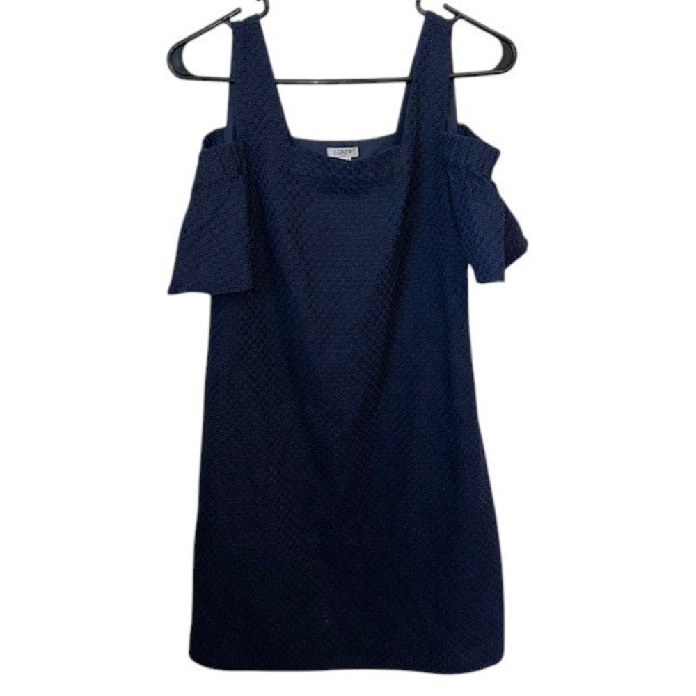 J. Crew Cold Shoulder Dress Weave Textured Party Cocktail Casual Dress Sz XXS